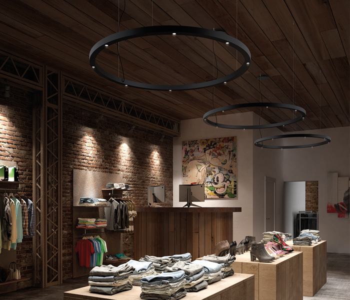 circular design suspension light