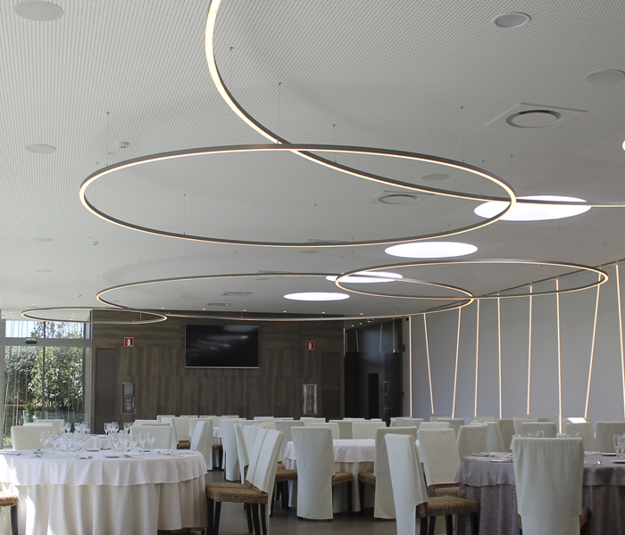 circular design suspension light