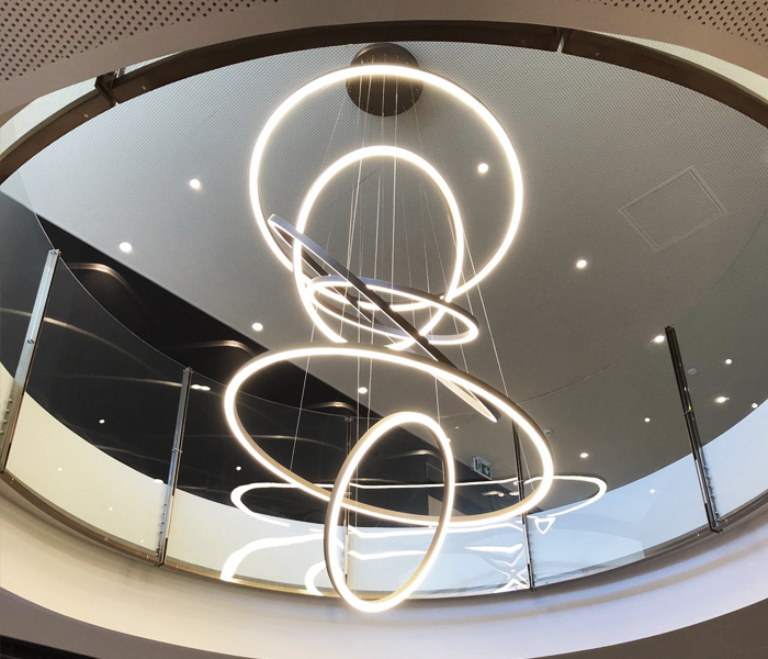 circular design suspension light