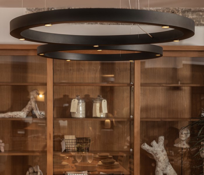 circular design suspension light