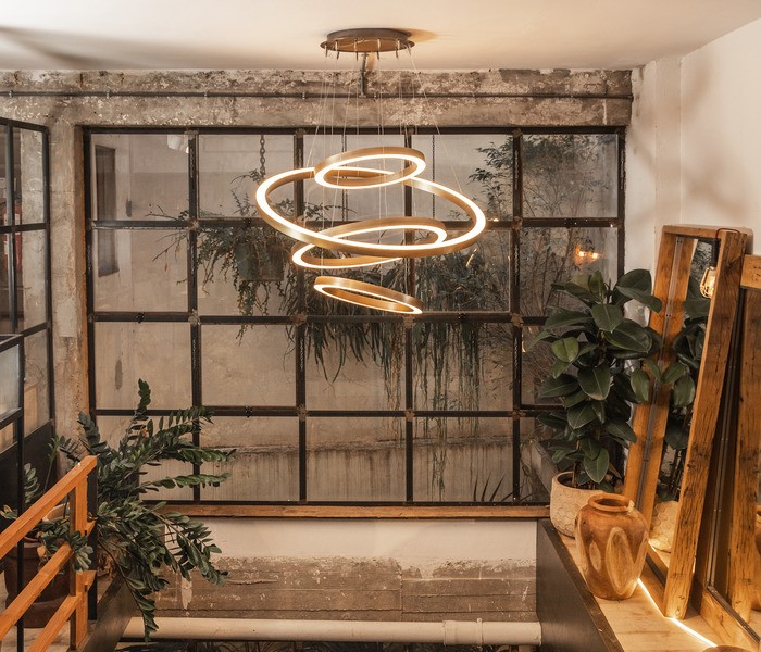circular design suspension light