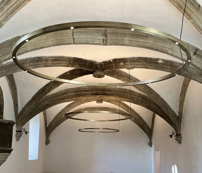circular design suspension light