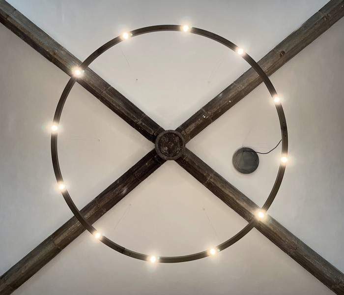 circular design suspension light