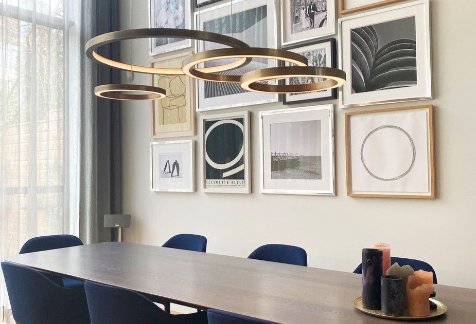 circular design suspension light