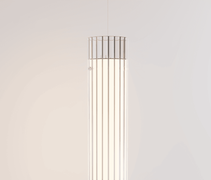 Luminaria colgante Glass Tensor de Insòlit, diseñada para iluminar con elegancia y sofisticación. Esta lámpara pendant combina la ligereza del diseño con la funcionalidad, gracias a su estructura fabricada con tubo de cristal estriado y tubo de acero, suspendida del techo mediante un tensor que garantiza estabilidad con un peso en el suelo. Glass Tensor ofrece una luz regulable con dimmer integrado que crea una iluminación difusa y envolvente, ideal para proyectos de iluminación personalizada, iluminación a medida, iluminación de diseño, luxury lighting y lighting design. Su diseño contemporáneo y estructura elegante la convierten en una pieza clave para hoteles, grandes salones, oficinas y residencias exclusivas que buscan una lámpara de suspensión sofisticada y totalmente personalizable. Perfecta para crear ambientes cálidos y exclusivos, Glass Tensor destaca dentro del sector de las lamparas de diseño, iluminación de alta calidad, iluminación difusa de cristal, iluminación de suspensión y productos premium de Insòlit, aportando funcionalidad y estética a cualquier espacio. Glass Tensor pendant lamp by Insòlit is designed to illuminate with elegance and sophistication. This pendant lamp combines lightweight design with functionality, featuring a structure made of ribbed glass tubing and steel tubing, suspended from the ceiling by a tension cable that ensures stability with a weighted base on the floor. Glass Tensor offers dimmable lighting with an integrated dimmer, creating diffuse and immersive illumination ideal for personalized lighting, bespoke lighting, lighting design, luxury lighting, and high-end lighting projects. Its contemporary design and elegant structure make it a key piece for hotels, large halls, offices, and exclusive residences seeking a sophisticated and fully customizable suspension lamp. Perfect for creating warm, exclusive atmospheres, Glass Tensor stands out in the designer lamps, high-quality lighting, diffuse crystal lighting, suspension lighting, and premium products sector by Insòlit, delivering both functionality and aesthetics to any space.